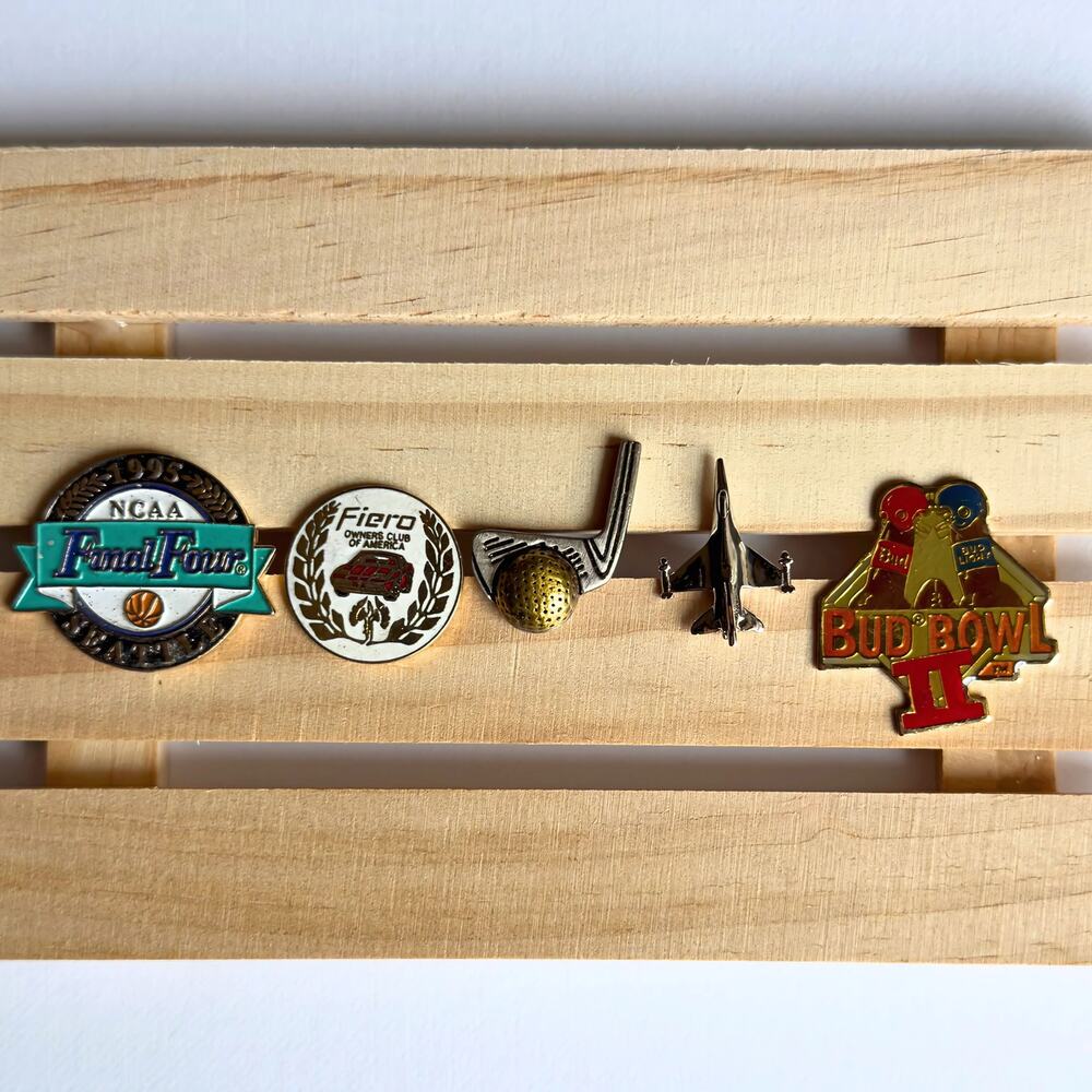 Father’s Day Pin Gift Set Sports, Golf, Jet, Beer & Car Club Vintage Lapel Pins